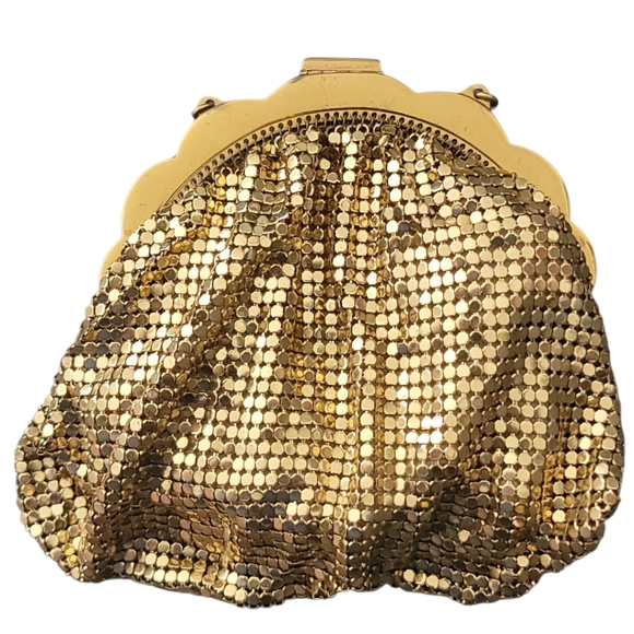 Whiting & Davis Co Gold Mesh Evening Bag With Rhinestone Clasp - Picture 12 of 15